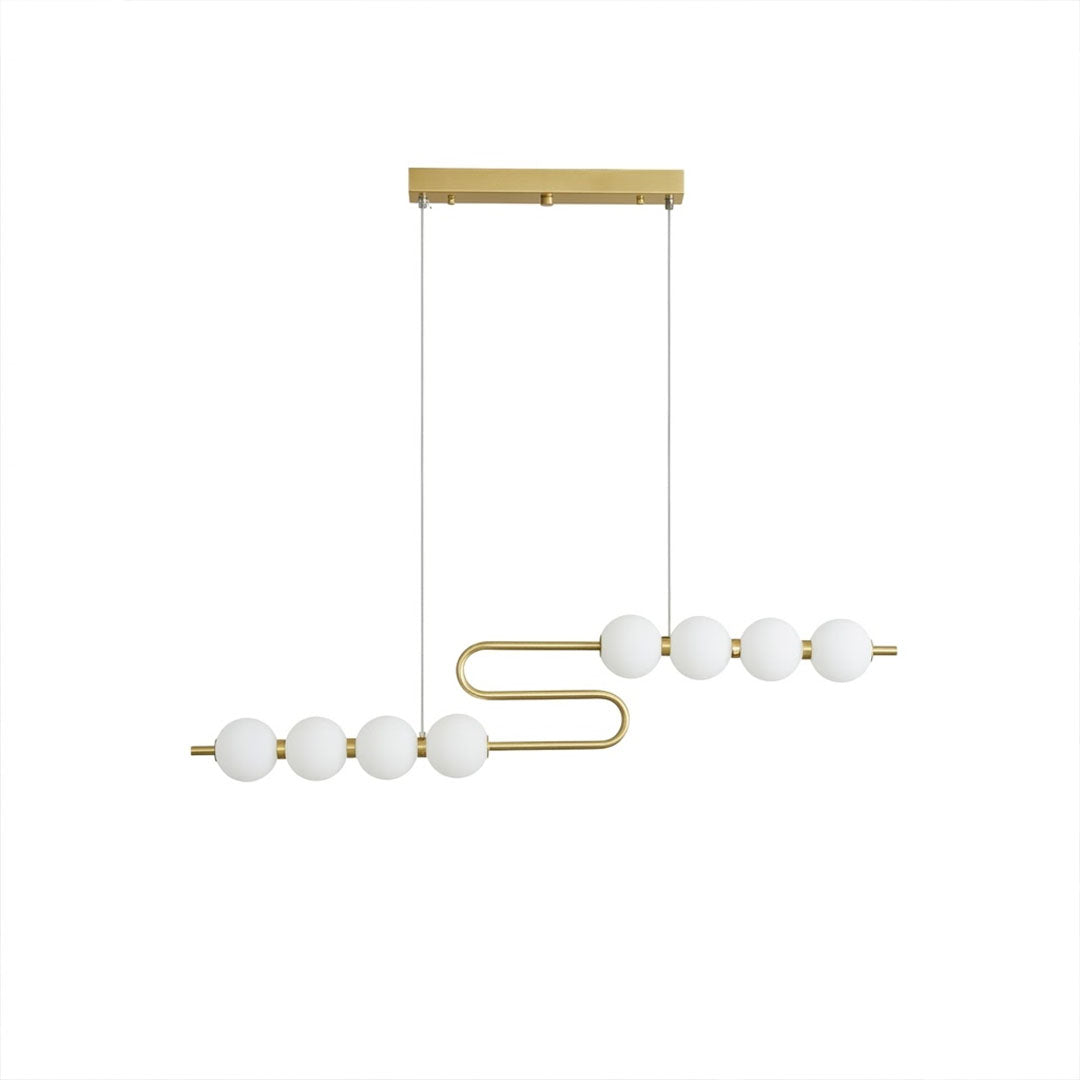 Halia pearl ring chandelier  diameter brass frame pearl globes white background