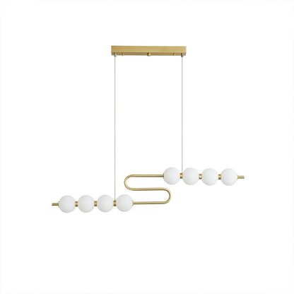 Halia pearl ring chandelier  diameter brass frame pearl globes white background