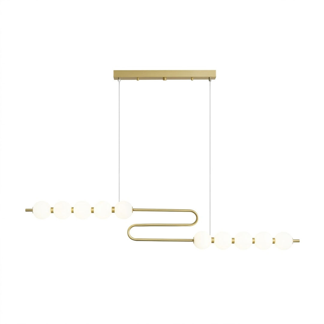 Halia pearl ring chandelier  diameter brass frame pearl globes white background