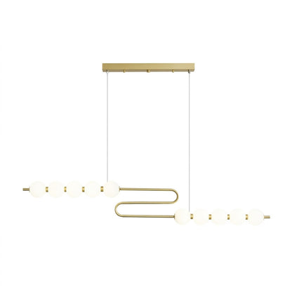Halia pearl ring chandelier  diameter brass frame pearl globes white background