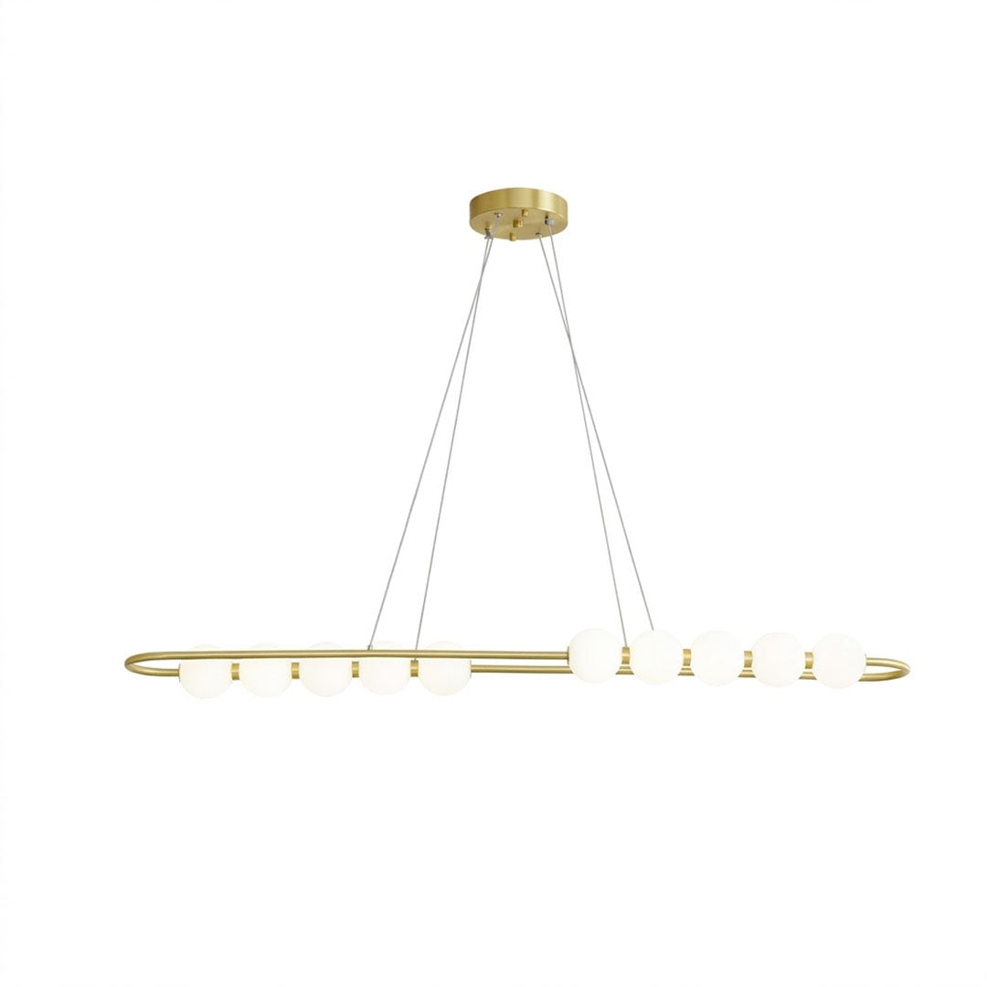 Halia pearl ring chandelier  diameter brass frame pearl globes white background