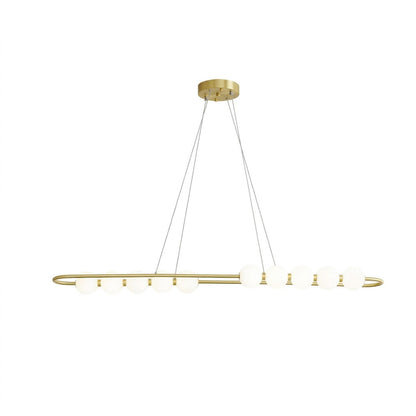 Halia pearl ring chandelier  diameter brass frame pearl globes white background