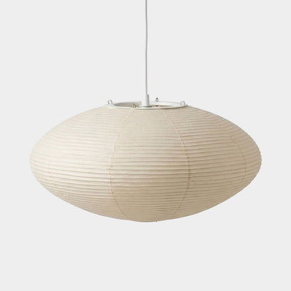 Authentic Handcrafted Washi Paper Pendant Light (Model A style) - A minimalist Japandi suspended paper lantern featuring premium mulberry Kozo fibers, seamless bamboo ribbing, and a warm, ambient diffused glow for modern interior design.