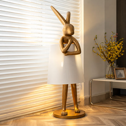Hare silhouette table lamp adding personality to a creative studio desk