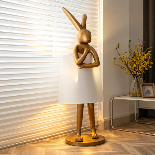 Hare silhouette table lamp adding personality to a creative studio desk