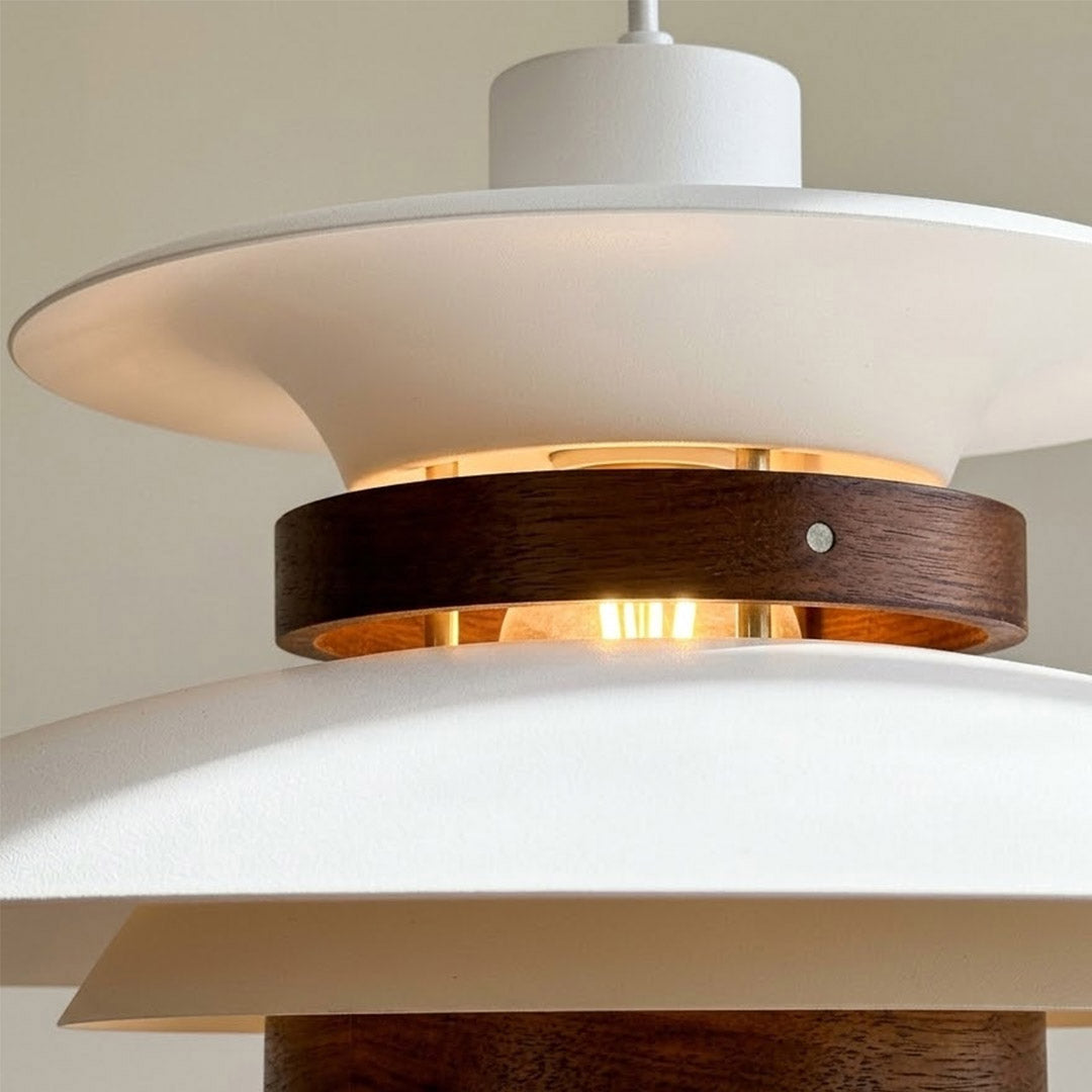 Hayden metal aluminum dome inner reflection warm glow illuminated E26 bulb light direction detail