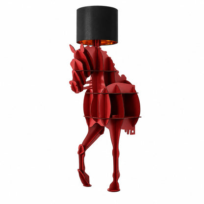 Small 71.7-inch red Horse sculpture floor lamp as a striking accent in a modern room