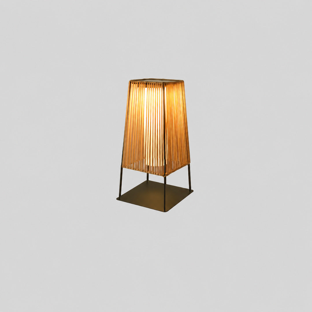 Small 18.9-inch hardwired Intreccio outdoor post light on a low garden wall