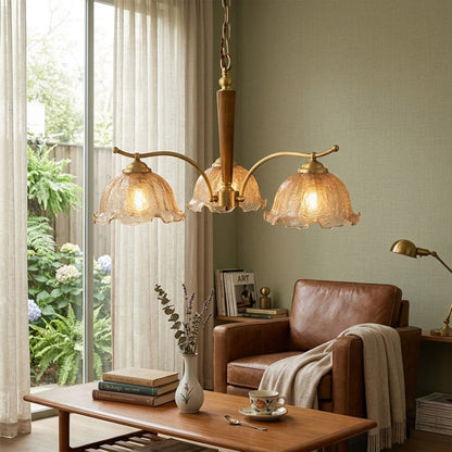 Iris 24 inch chandelier breakfast nook kitchen above 4 seat table wood accent matches kitchen modern farmhouse interior