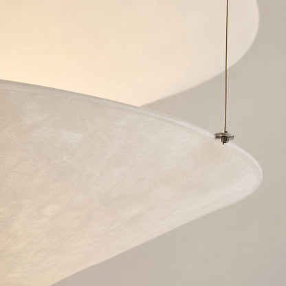 Kōun pendant light Dupont paper crinkled dynamic texture organic humidity responsive character detail close up craftsmanship unique
