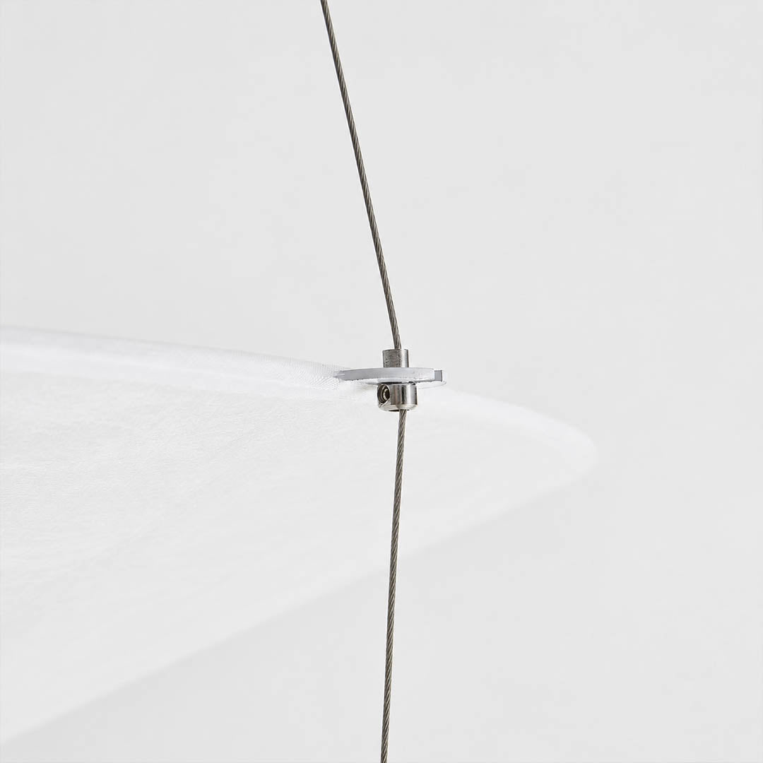 Kōun pendant light Dupont paper crinkled dynamic texture organic humidity responsive character detail close up craftsmanship unique