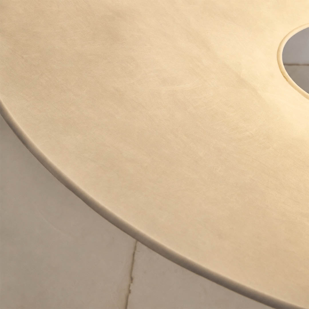 Kōun pendant light Dupont paper crinkled dynamic texture organic humidity responsive character detail close up craftsmanship unique