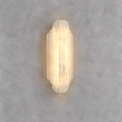 Lamina alabaster wall sconce 19.7 inch in white with warm light