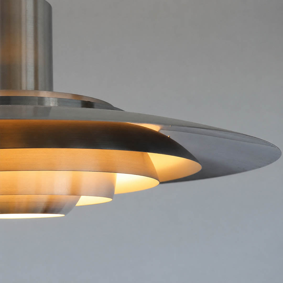 Larkin brushed aluminum texture finish craftsmanship material detail close up high quality Mid Century
