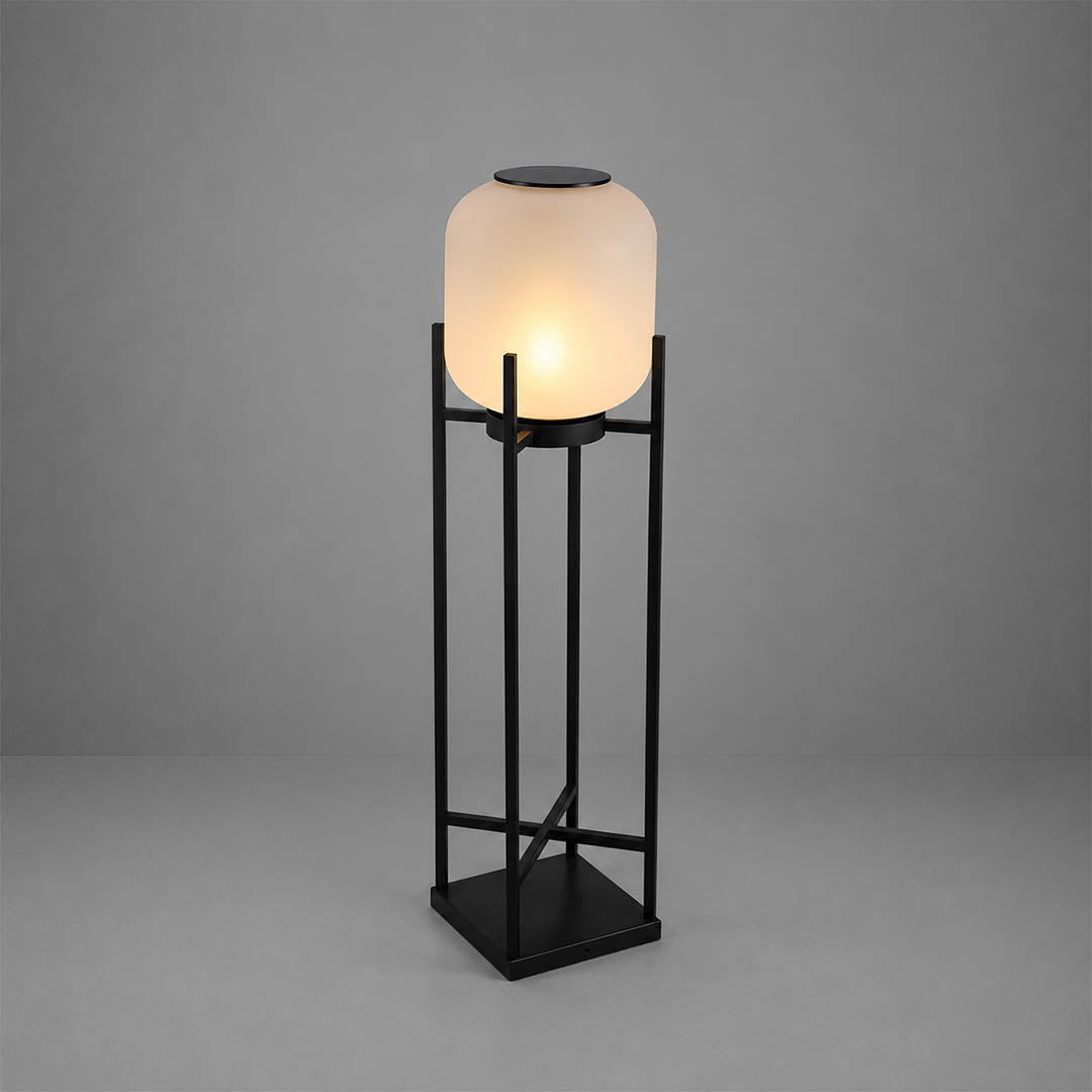 Larsen solar panel top integrated self charging no wiring required outdoor lantern functionality detail sustainable green
