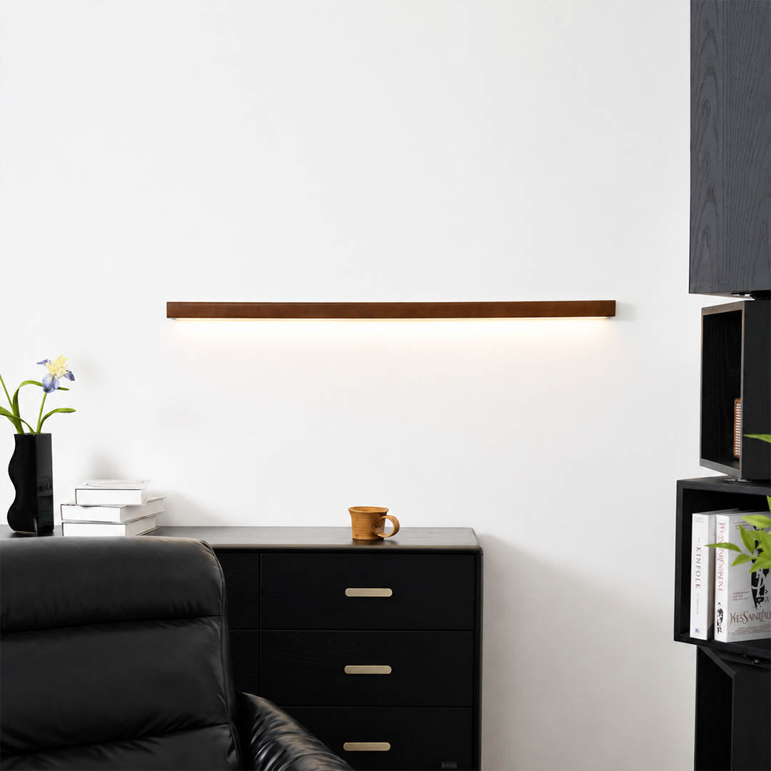 Larsson linear wood wall light office study professional space wood slim warm LED architectural American commercial interior styled