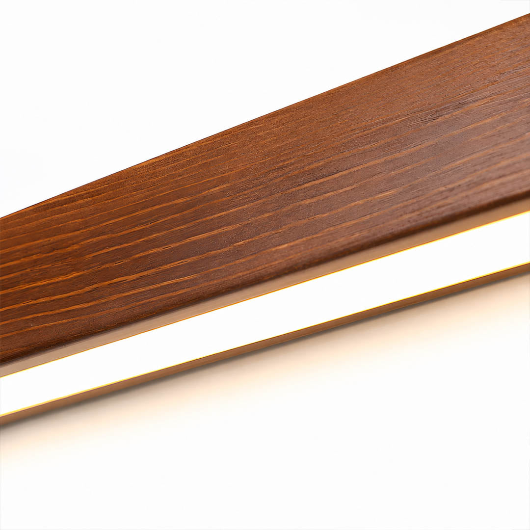 Larsson linear wood wall light natural pine wood grain texture detail close up organic warm craftsmanship