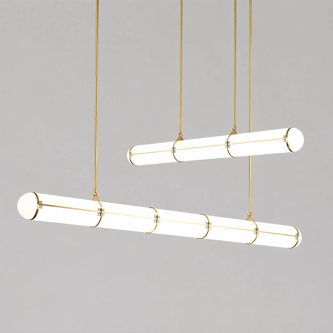 Linea pendant light integrated LED light source built in 50000 hours lifespan architectural detail close up modern efficient