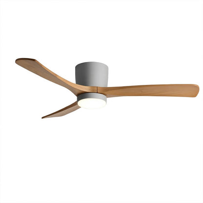 Linnea Nordic solid wood ceiling fan 48 inch natural paulownia wood blades white frame minimalist