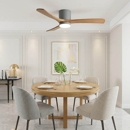 Linnea Nordic ceiling fan Japandi bedroom natural wood quiet 40 decibel airflow restful interior