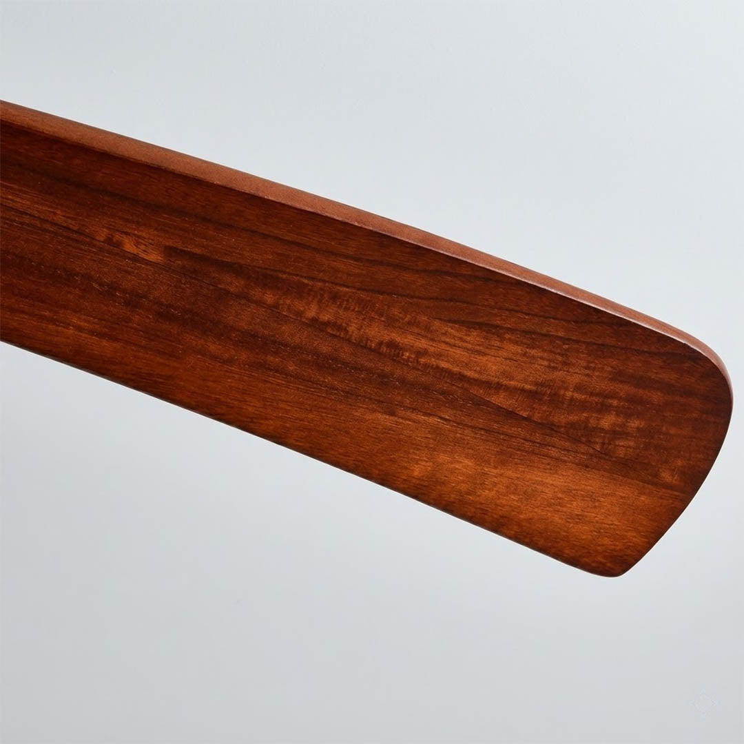 Linnea paulownia solid wood blade natural grain detail real hardwood not ABS plastic