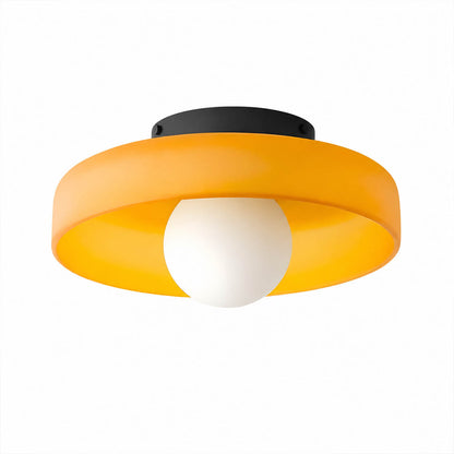 Lottie vintage stained glass mushroom ceiling light Orange Y2K revival 70s retro Cottagecore Maximalist warm amber white background