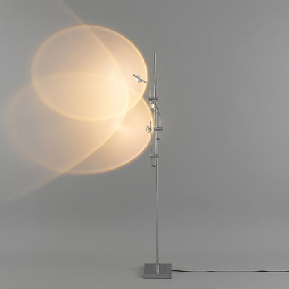 Lumi cordless slim floor lamp 62 inch chrome base transparent glass tube integrated LED minimalist white background