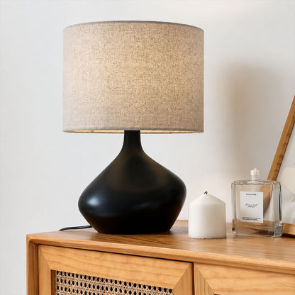 Terra ceramic table lamp study desk warm glow ceramic fabric minimalist American home lifestyle interior styled
