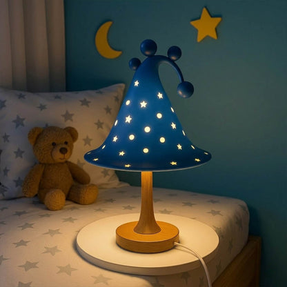 Luna table lamp star projection pattern on bedroom wall night magical celestial glow soft light