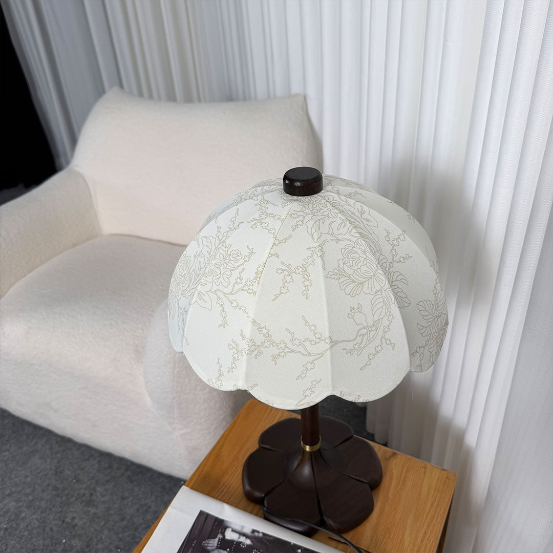 Lyon French vintage table lamp on bedside nightstand warm reading glow lifestyle bedroom interior