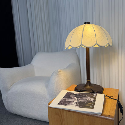 Lyon French vintage table lamp on bedside nightstand warm reading glow lifestyle bedroom interior
