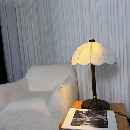Lyon French vintage table lamp on bedside nightstand warm reading glow lifestyle bedroom interior
