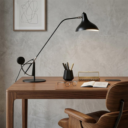 Lyra articulated table lamp home office desk corner task lighting modernist workspace matte black sculptural large