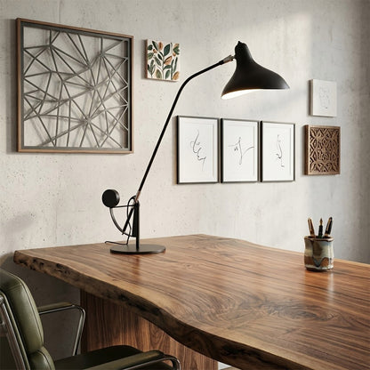 Lyra articulated table lamp home office desk corner task lighting modernist workspace matte black sculptural large