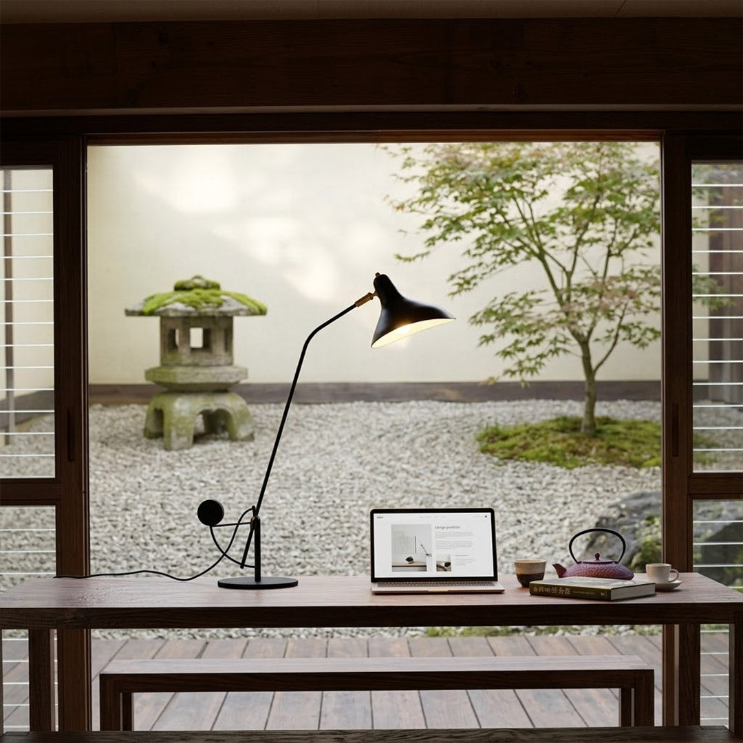 Lyra articulated table lamp home office desk corner task lighting modernist workspace matte black sculptural large