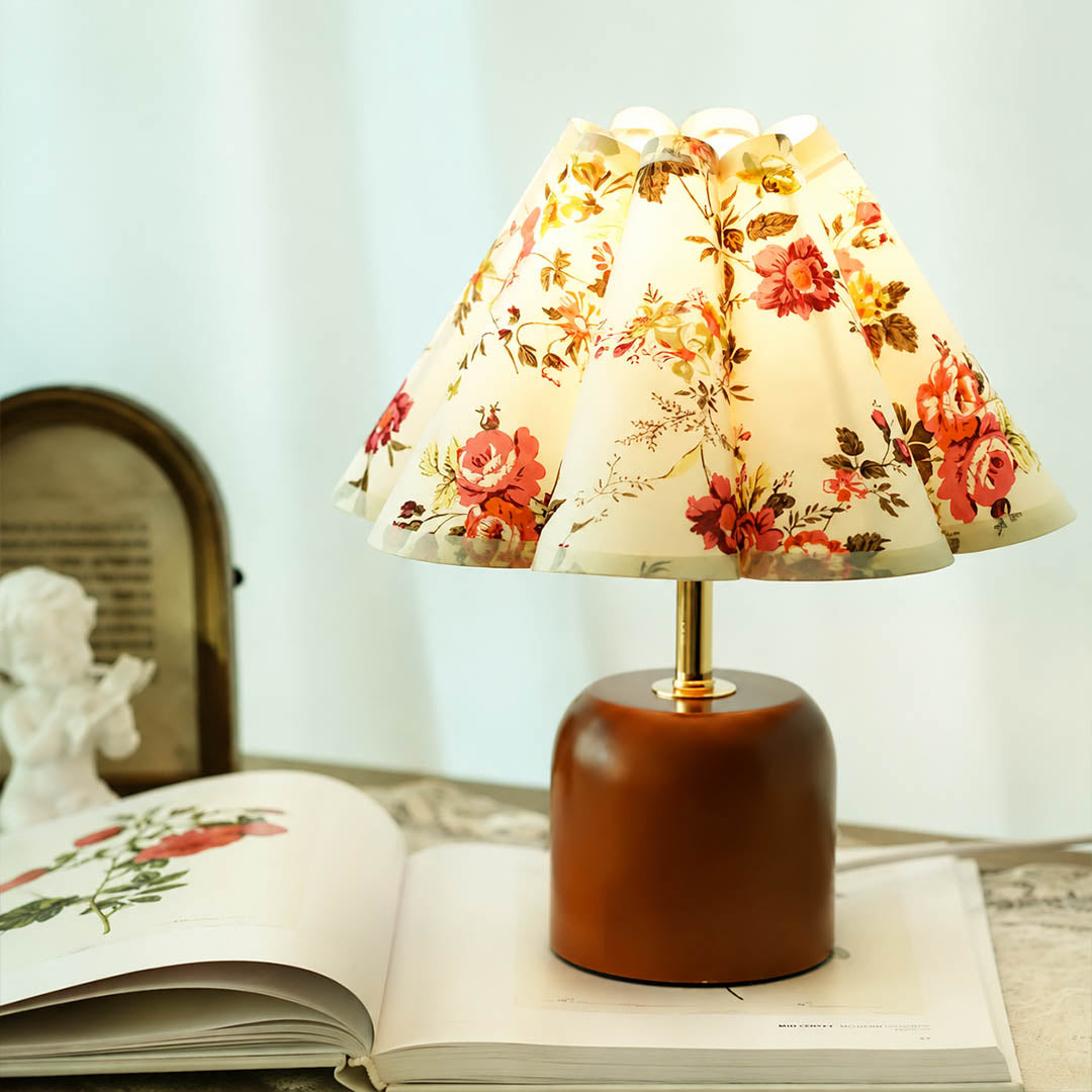 Marea ceramic table lamp study reading nook etched ceramic fabric shade warm glow classic American home lifestyle interior