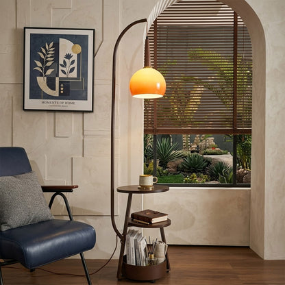 Marigold Floor Lamp with Shelves | Arc Stand – Stuberlighting