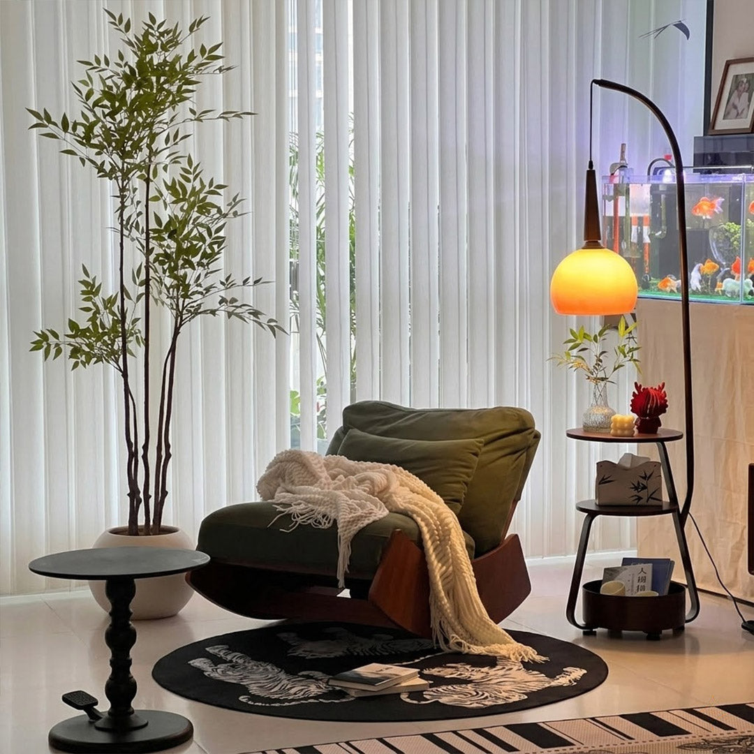 Marigold Floor Lamp with Shelves | Arc Stand – Stuberlighting