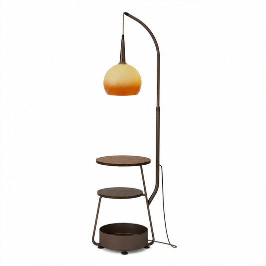 Marigold Floor Lamp with Shelves | Arc Stand – Stuberlighting