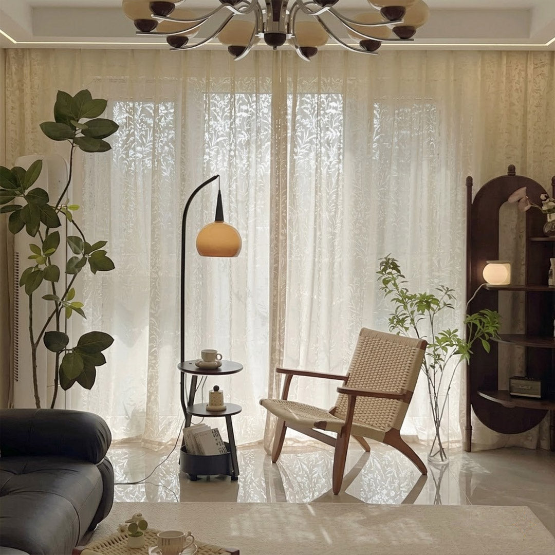 Marigold Floor Lamp with Shelves | Arc Stand – Stuberlighting