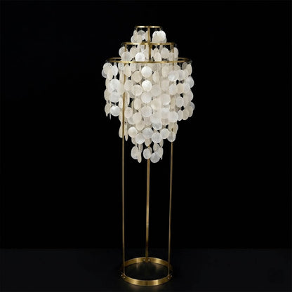 Marina Capiz shell translucent natural pearl iridescent close up detail Coastal Boho beach house authentic craftsmanship