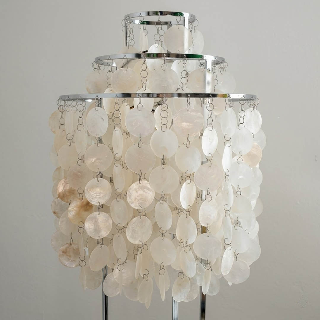 Marina Capiz shell translucent natural pearl iridescent close up detail Coastal Boho beach house authentic craftsmanship