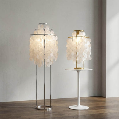 Marina floor lamp Coraline chandelier Capiz shell family set living room beach house Coastal Boho matched coordinated cross sell