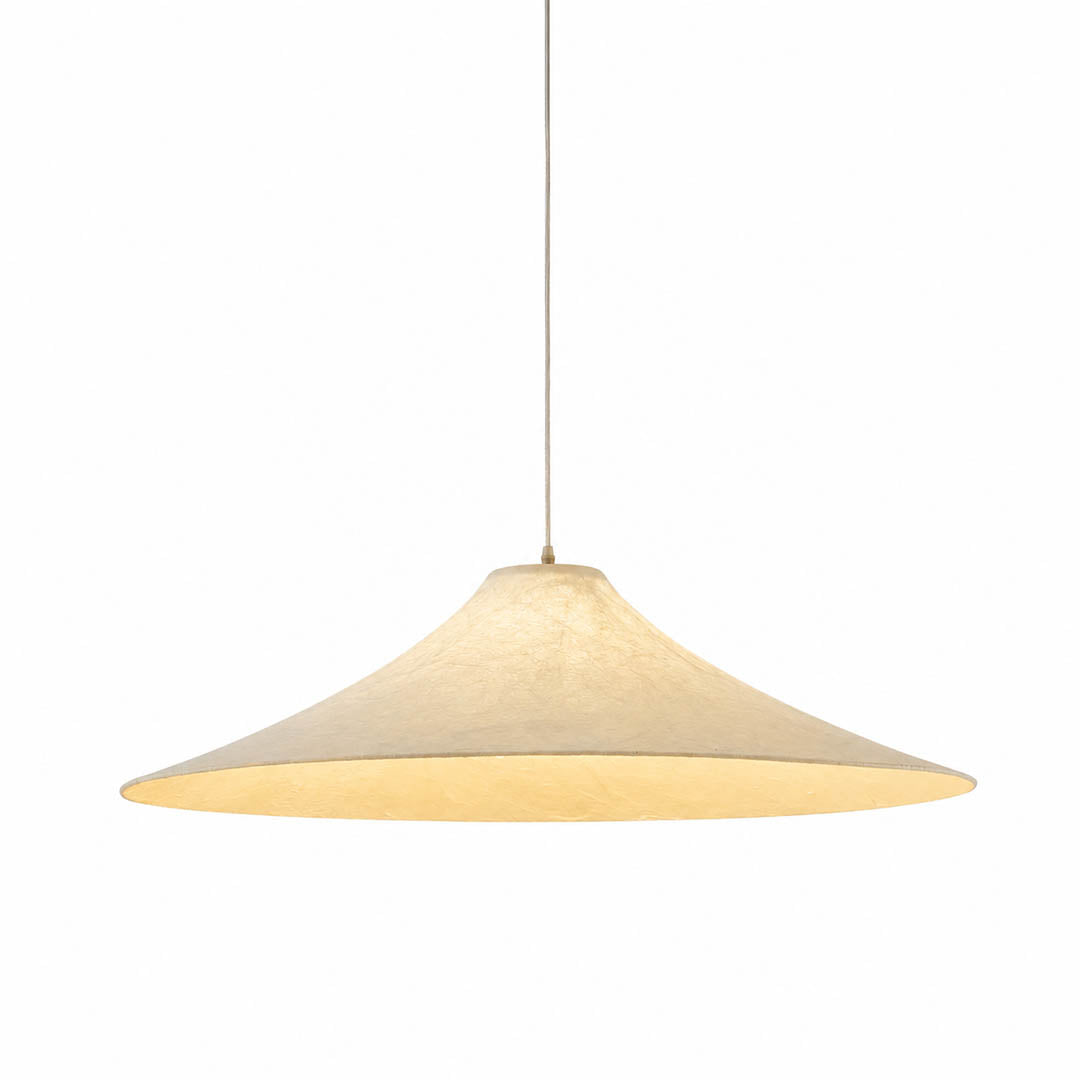 Marlow wide-flat silk disc pendant light large 35.4 inch white handcrafted natural mulberry silk oversized shade metal frame statement dining kitchen island commercial white background