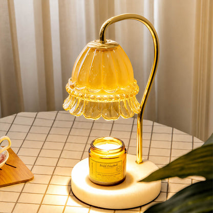 Marlowe marble candle warmer lamp modern elegant space scent warming marble gold warm American home lifestyle interior styled