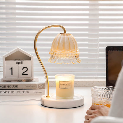 Marlowe marble candle warmer lamp study desk office scent warming warm glow marble gold relaxing American home lifestyle interior