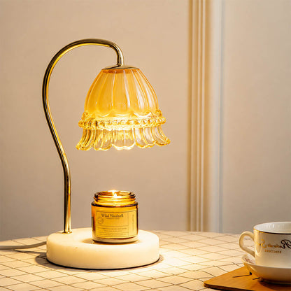 Marlowe marble candle warmer lamp study desk office scent warming warm glow marble gold relaxing American home lifestyle interior