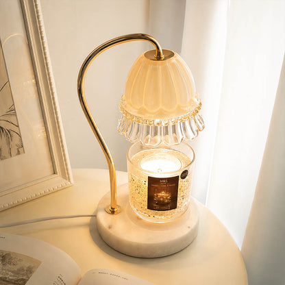 Marlowe marble candle warmer lamp study desk office scent warming warm glow marble gold relaxing American home lifestyle interior