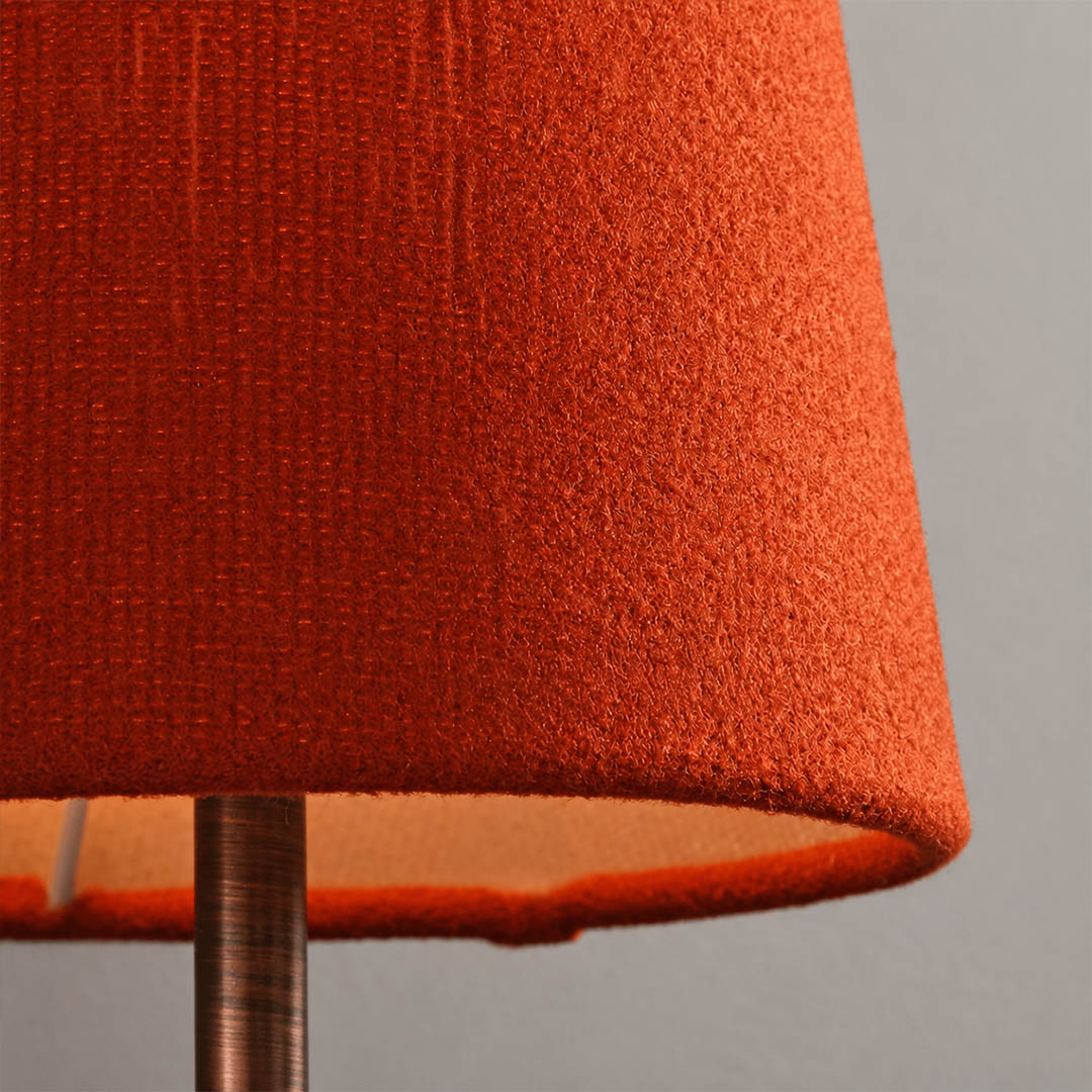 Marnie wall sconce tapered fabric shade close up texture diffused soft light detail mid-century form