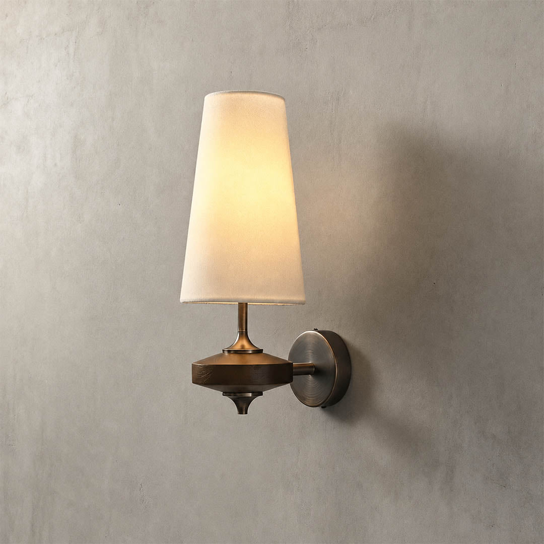 Marnie wall sconce hardwired mounting backplate wall installation bronze detail close up hardware